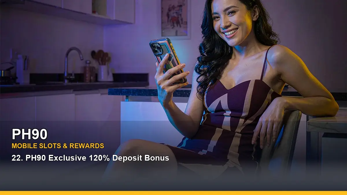 PH90 mobile casino app displaying a Philippine-friendly game lobby with colourful tiles