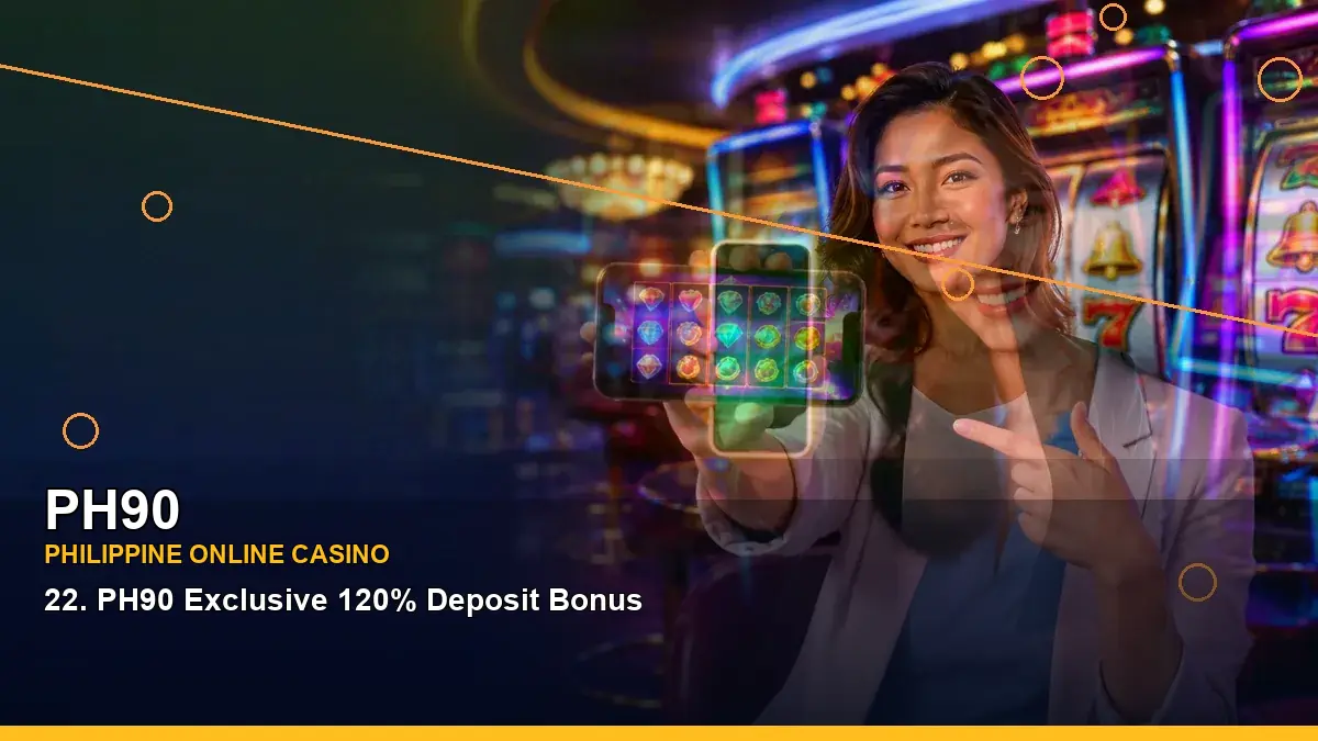 PH90 online slot games with an adult Philippine casino host in a wide action-focused layout